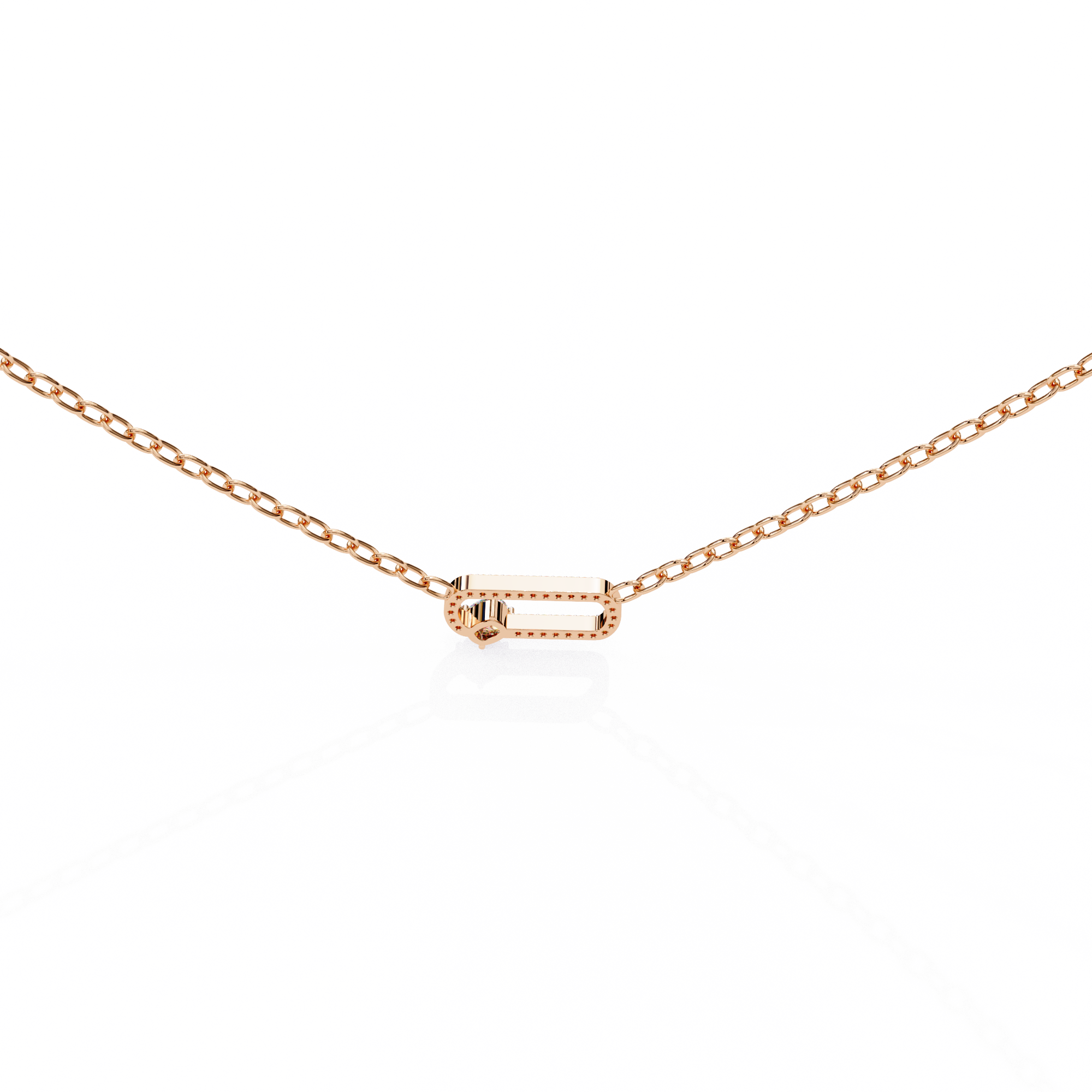 Solitairekart 0.36ct Natural Diamond Geometric Link Pendant-HI Color, VS-SI Clarity